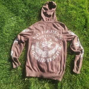 ED HARDY Cotton Lambswool Angora Alpaca Hoodie